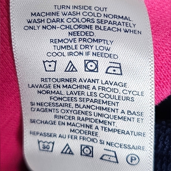 Lands End Serious Sweats Raglan Sweatshirt NAVY MULTI COLORBLOCK | 1X (16-18) - Picture 6 of 7